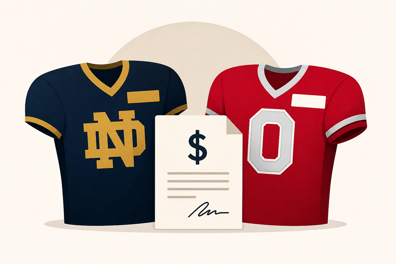 With NCAA rules set to change on Saturday, Notre Dame and Ohio State sign 8-figure jersey sponsorship deals
