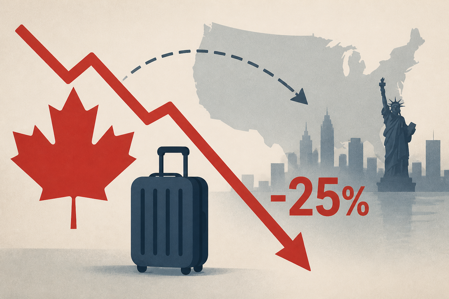 Canadian tourism to U.S. fell 25% in 2025 amid political tensions, data shows