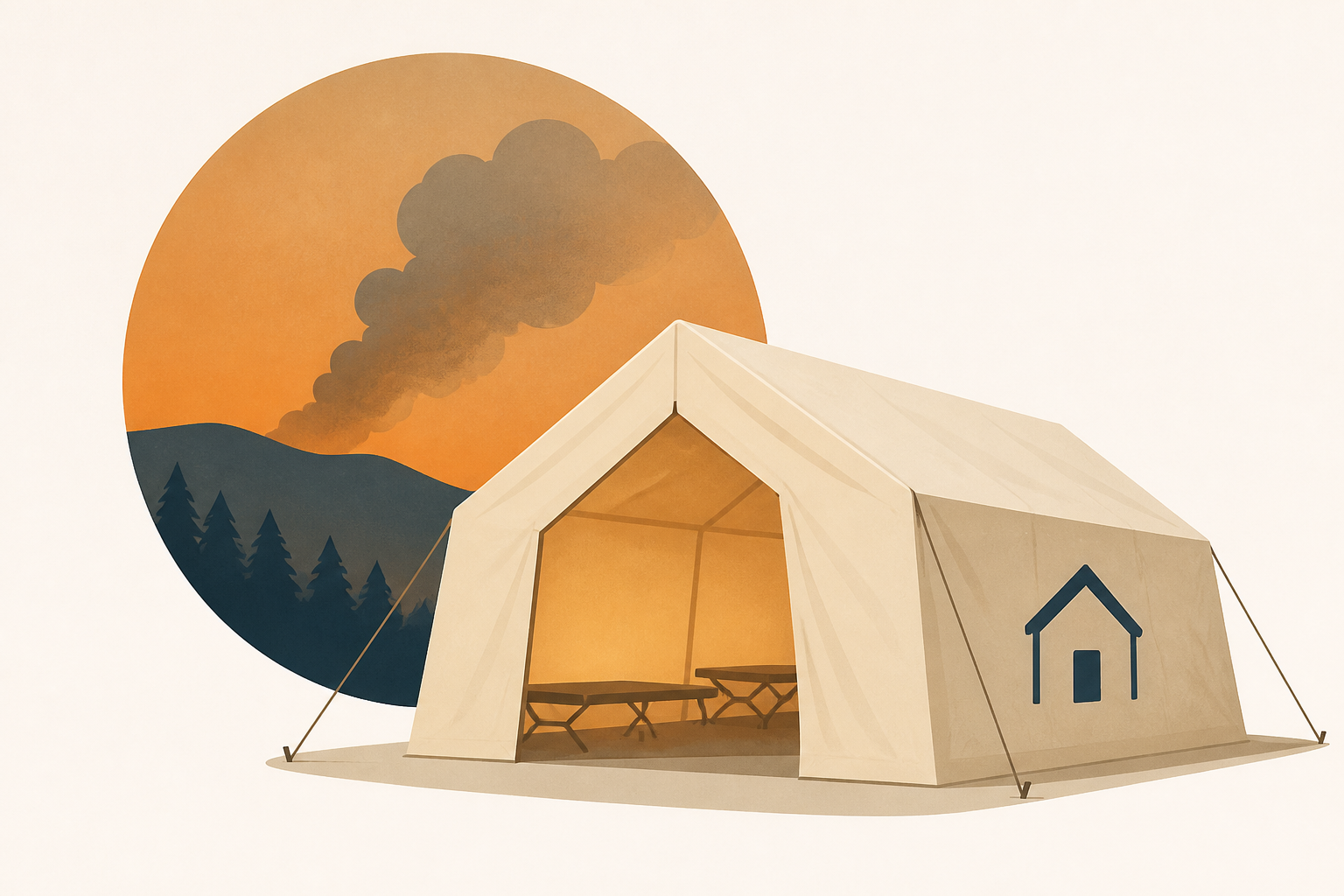 Inside a temporary shelter in France for wildfire evacuees