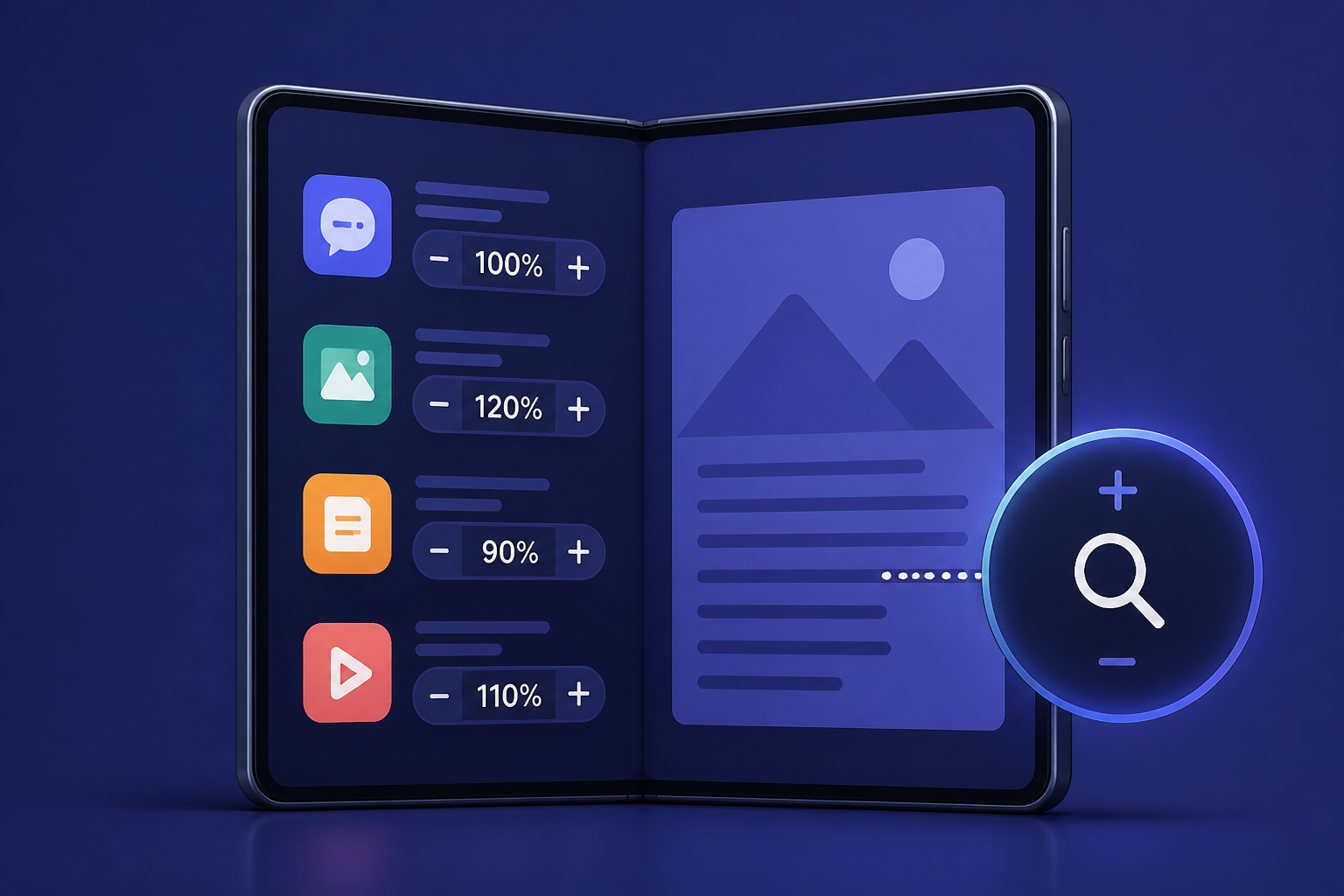 Per-app zoom controls on Samsung Galaxy Z Fold 8