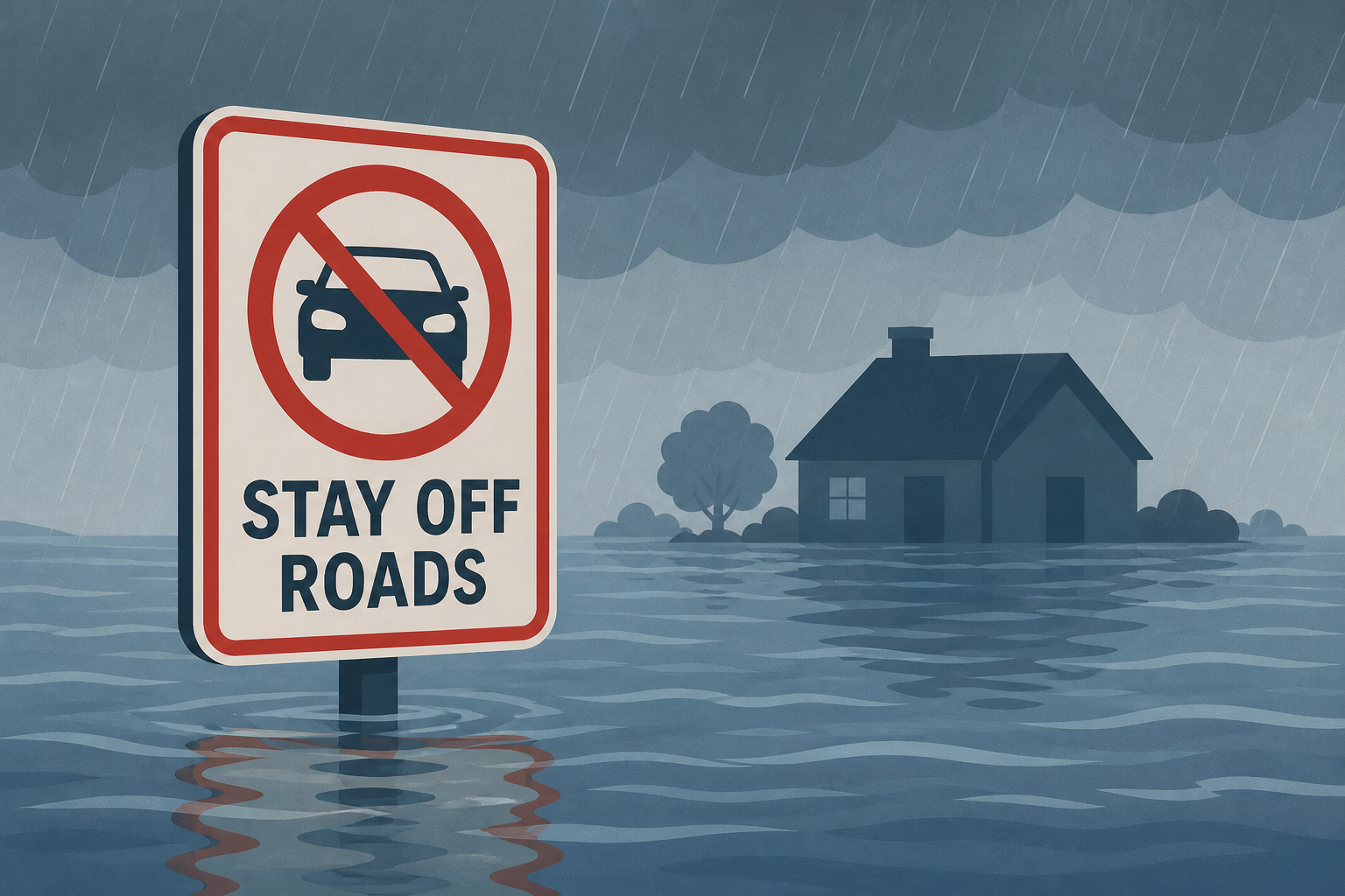 People urged to stay off roads ‘unless fleeing ... flooding'