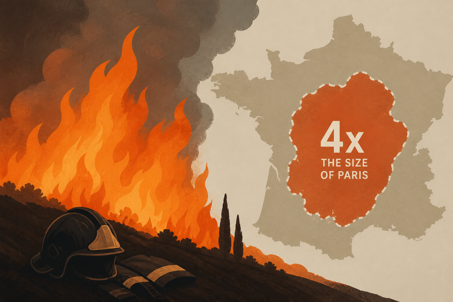 Southern Europe burns as 2 firefighters die and France battles blaze 4 times the size of Paris