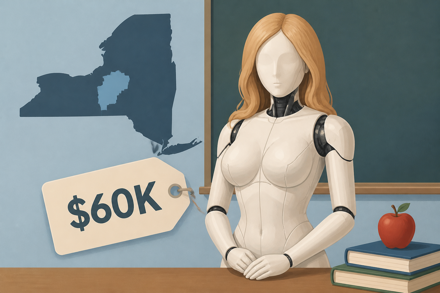 An Upstate New York school district bought a $60K robot teacher that looks uncomfortably like a sex doll