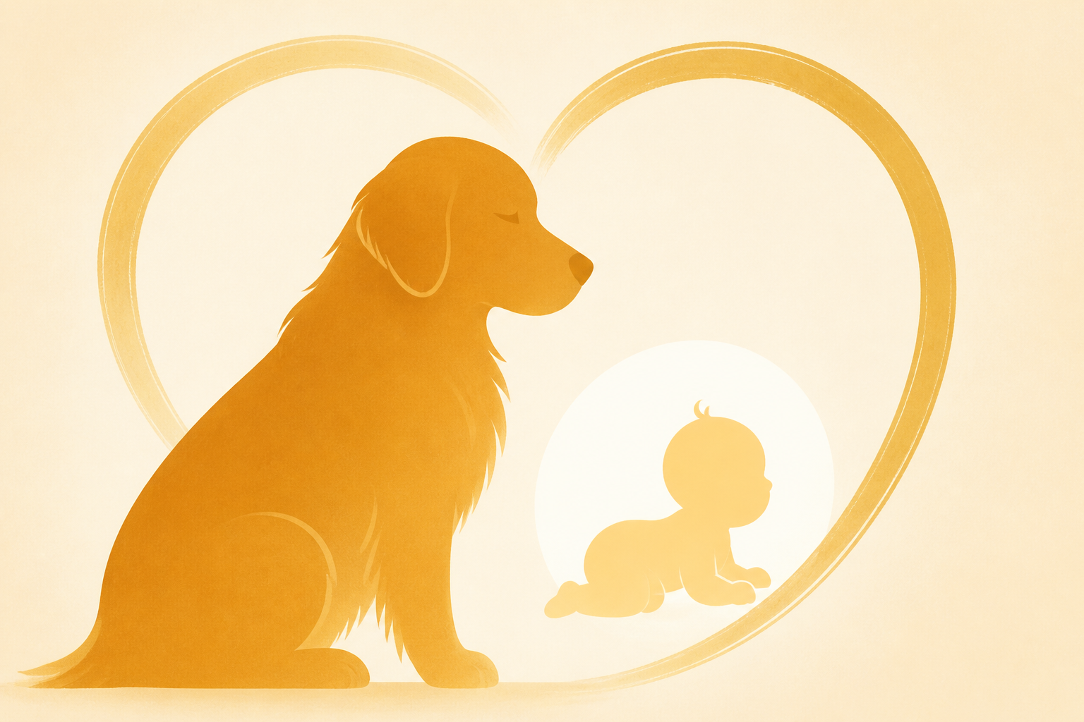 Golden Retriever Doesn’t Know It Yet but Little Baby Will Grow up & Change His Whole World