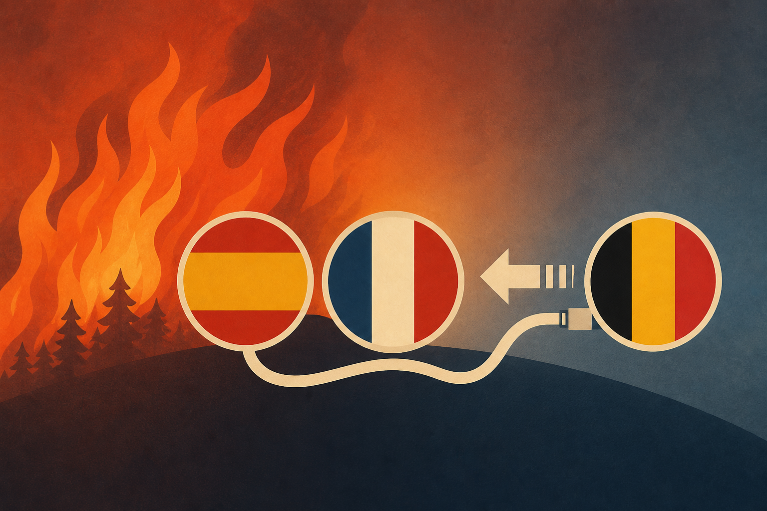 Fire crews in Spain and France battle blazes, Belgium sends backup