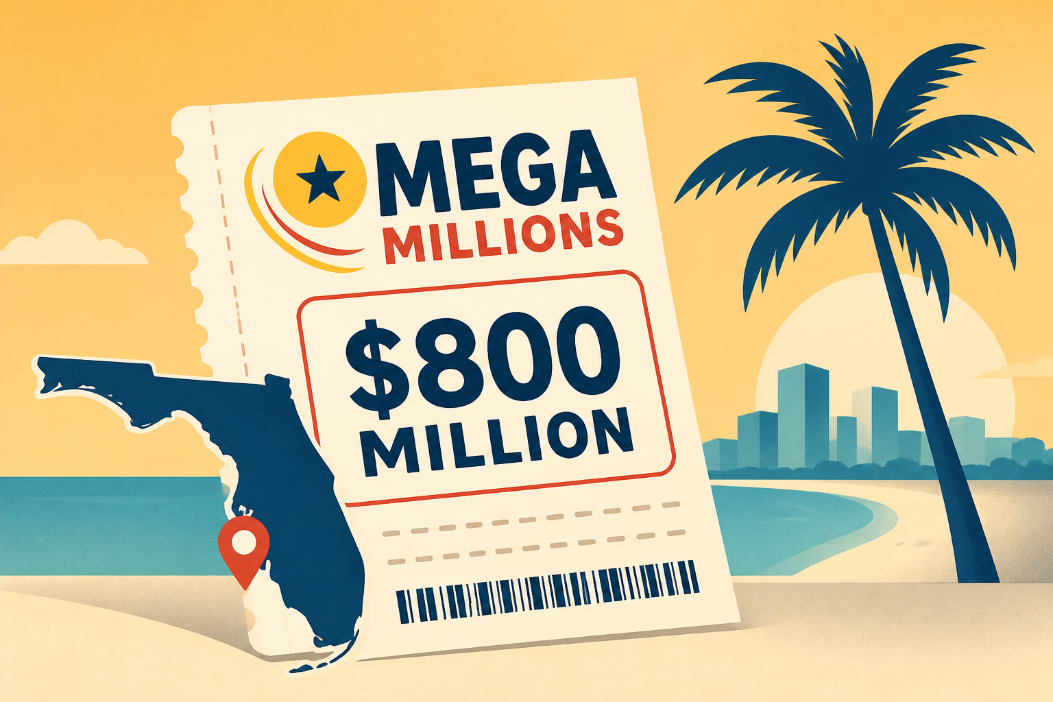 Florida's $800 million Mega Millions ticket sold near Sarasota