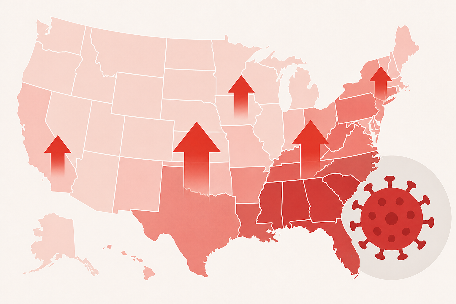 Map Shows Where US COVID Cases Are Rising