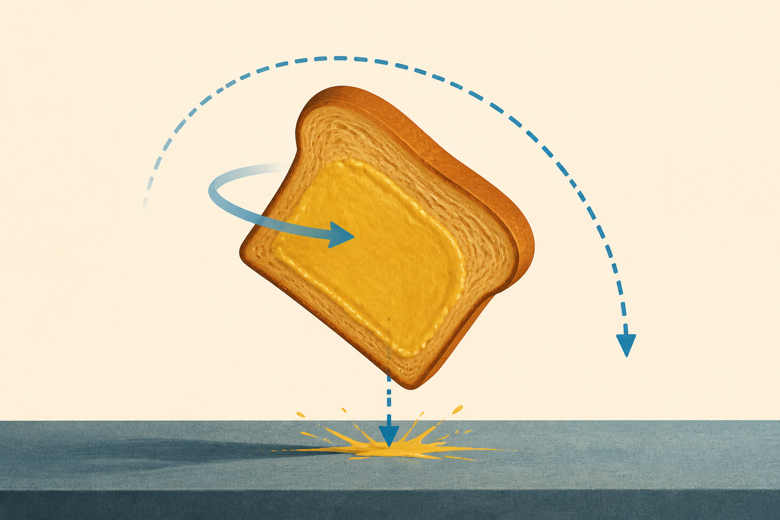 Why buttered toast lands butter-side down