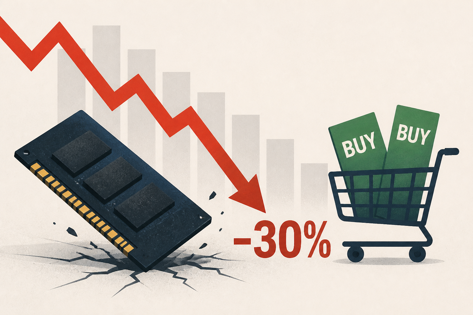 The Memory Crash Has 4 Big Stocks Down 30% or More From Their Highs. I'd Buy 2 of Them.