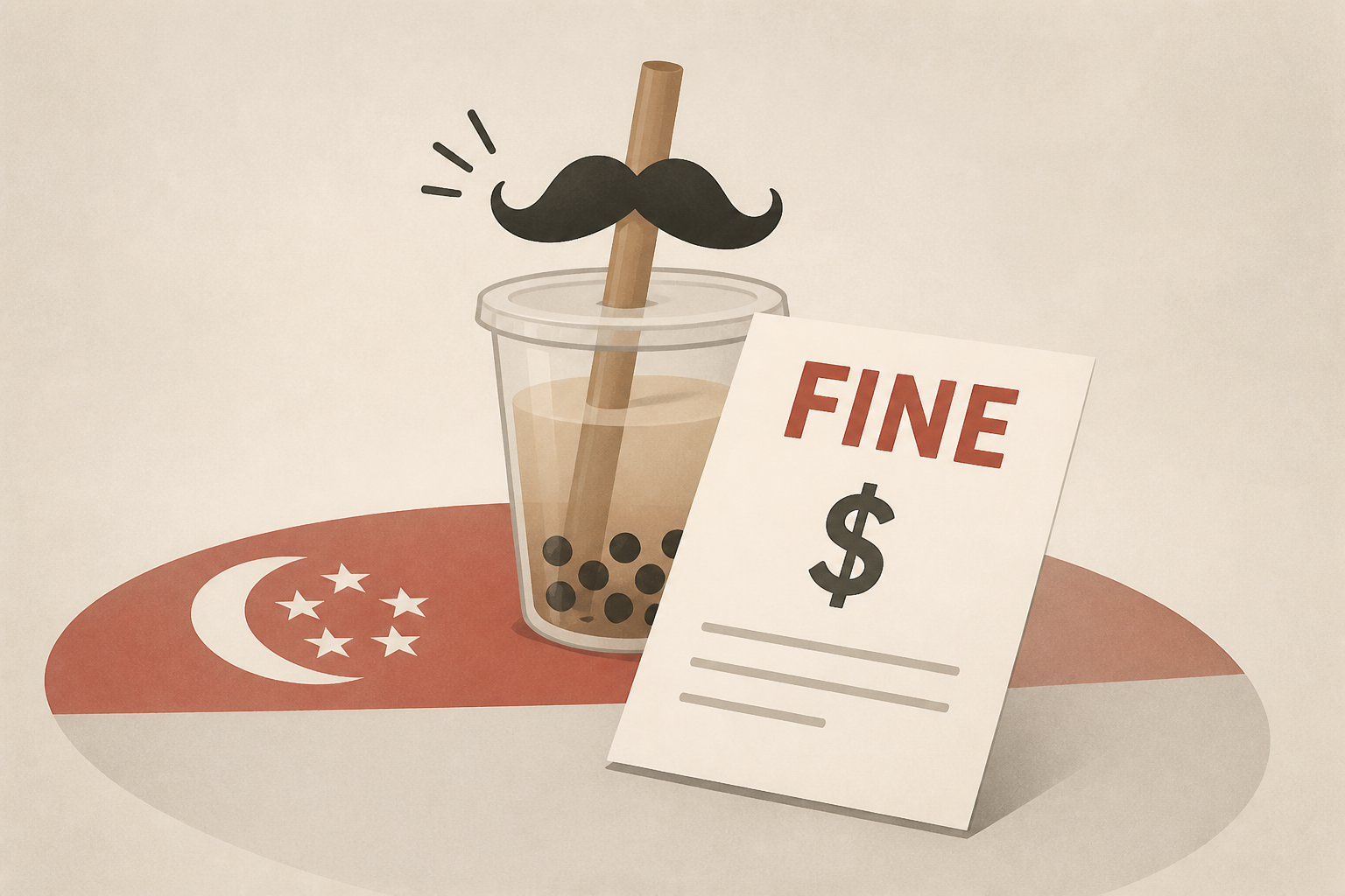 French student fined over Singapore straw licking prank