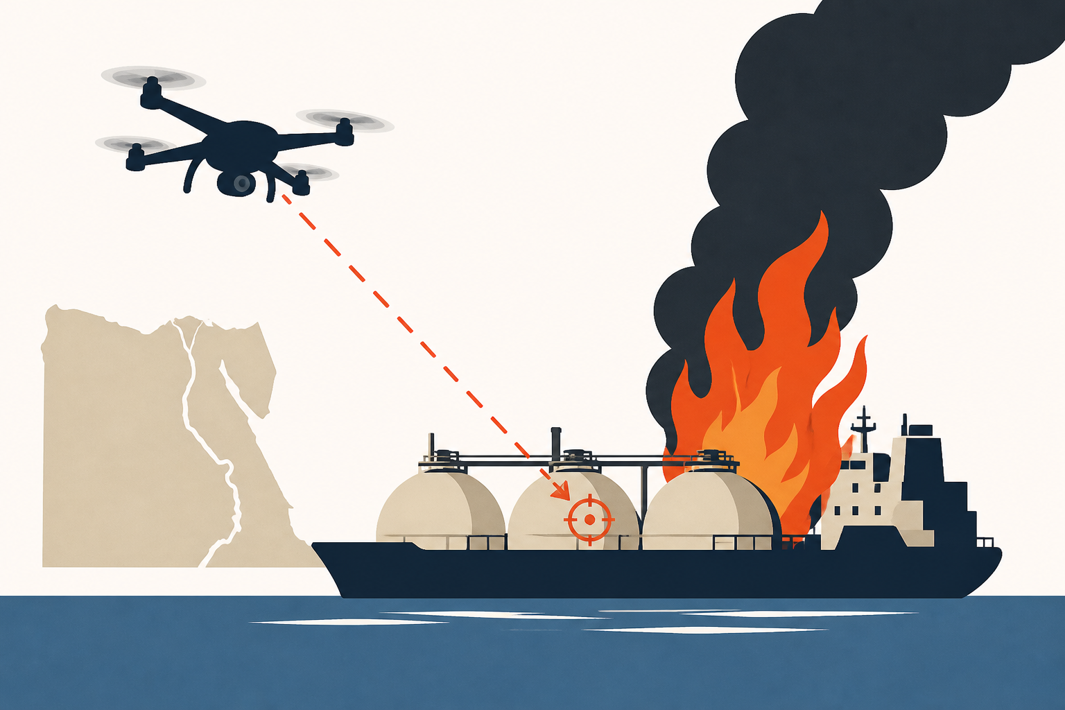 Egypt says drone attack caused fire on gas ships at Mediterranean port