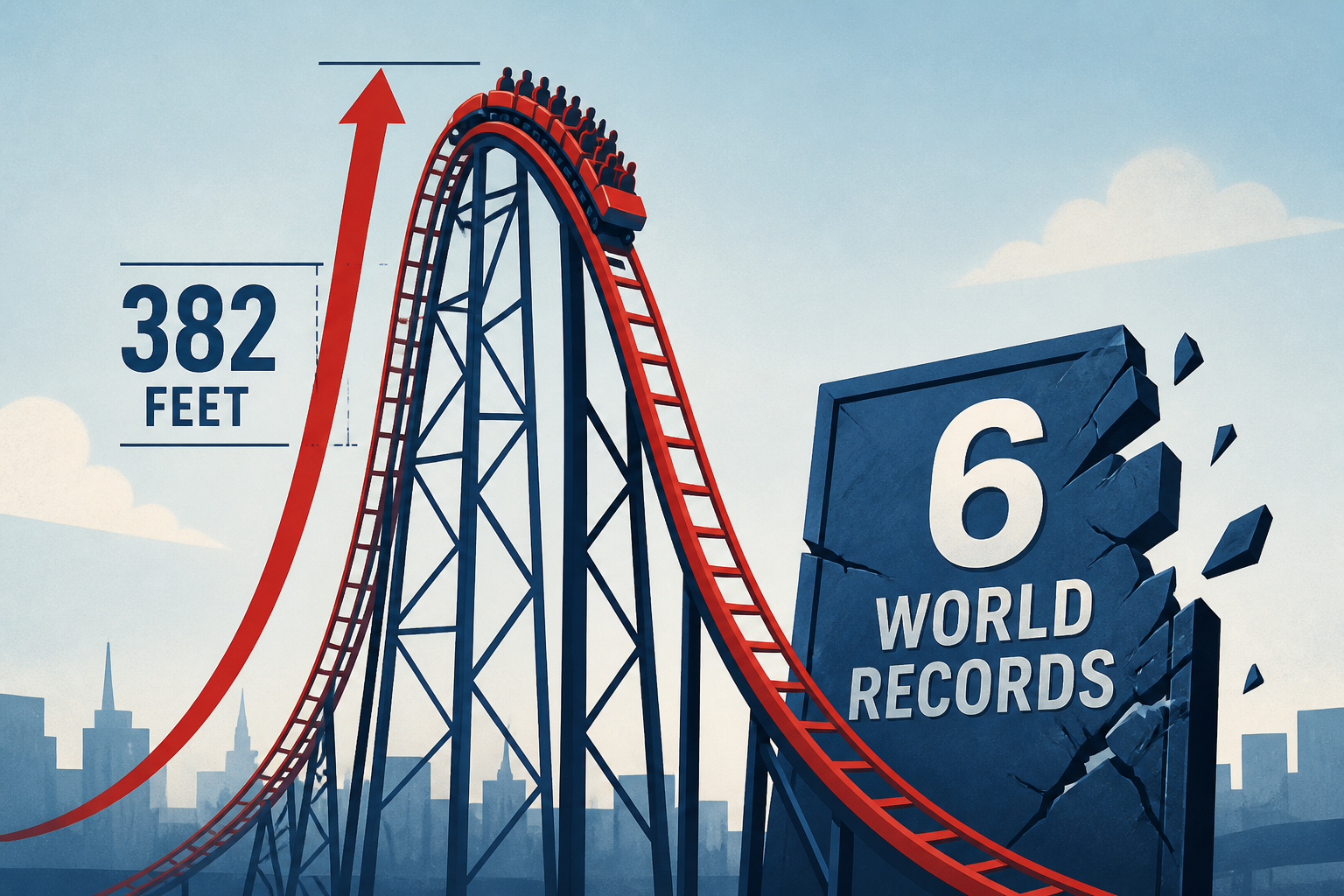 Six Flags unveils 382-foot roller coaster set to shatter 6 world records