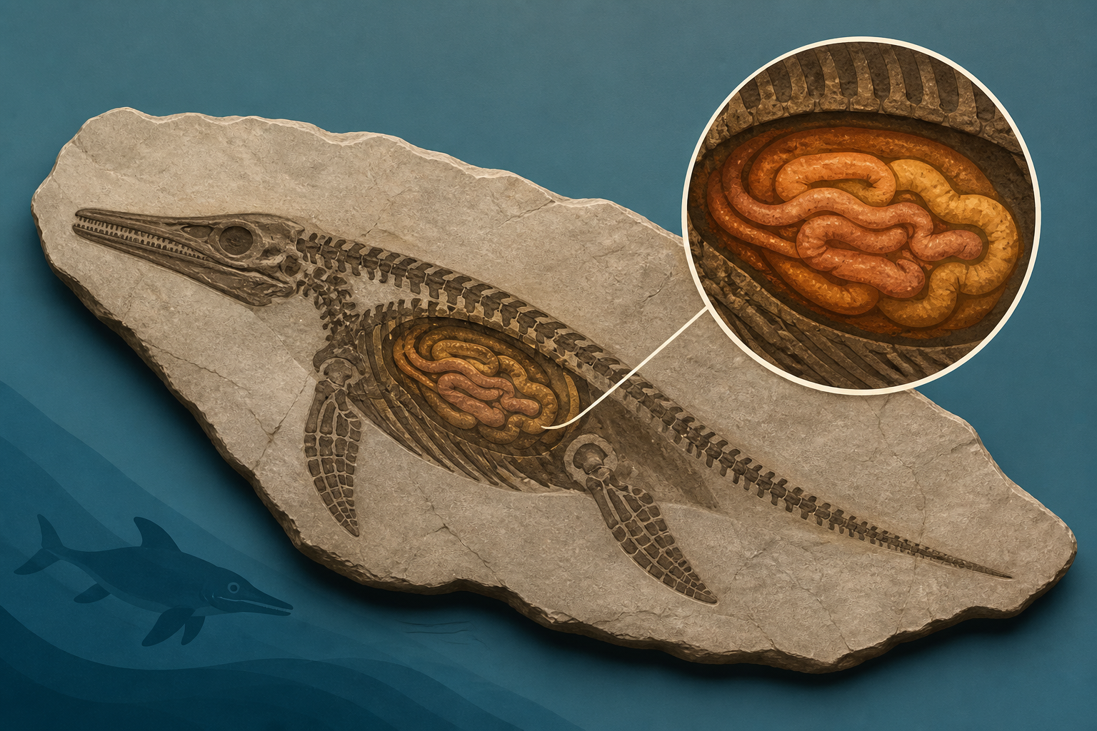 Chinese fossil shows internal organs of prehistoric marine reptile