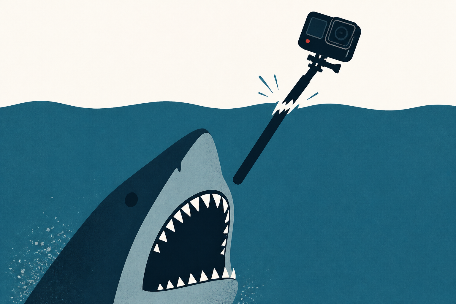 Man captures dramatic moment when shark attacked him