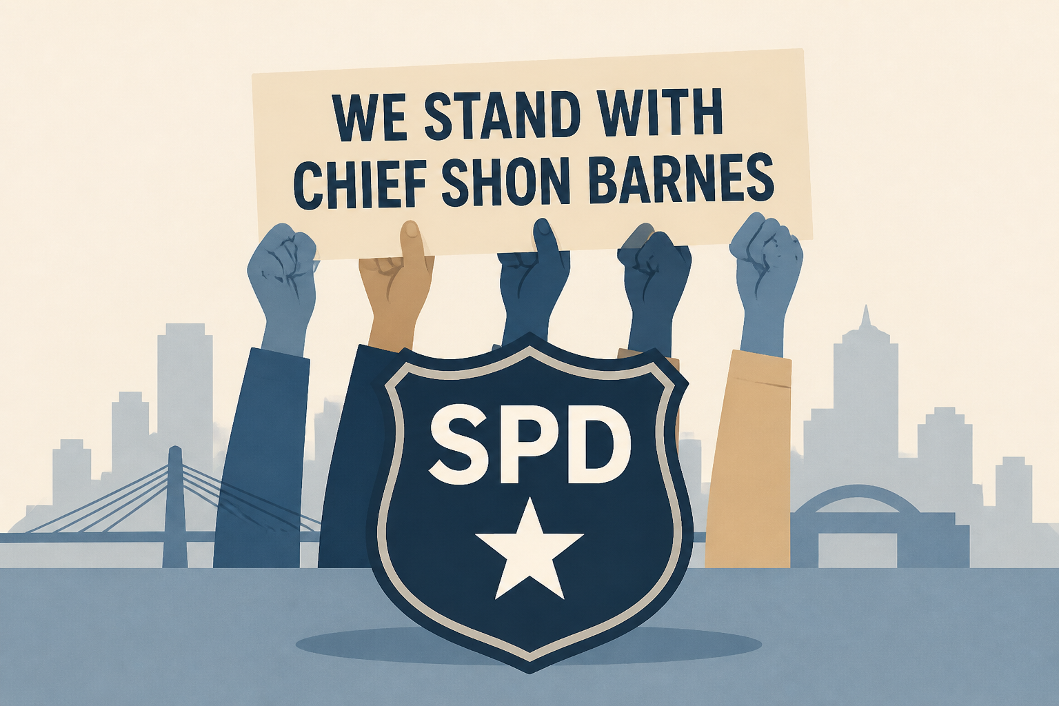 Community leaders rally for SPD chief Shon Barnes after reports of his dismissal by mayor