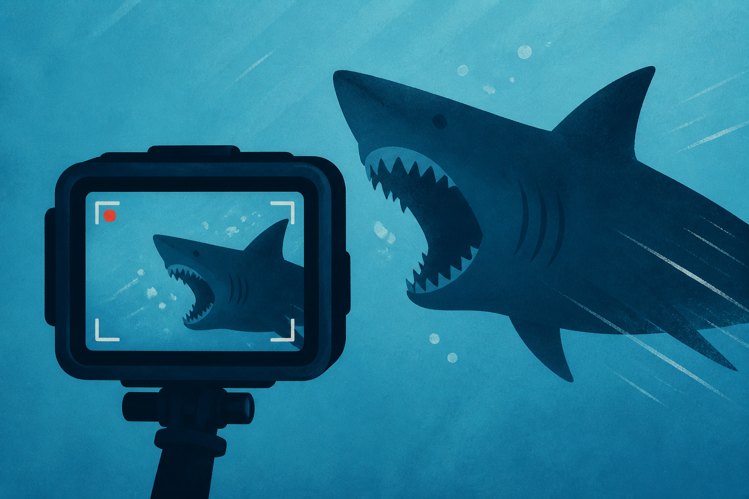 Man captures dramatic moment when shark attacked him