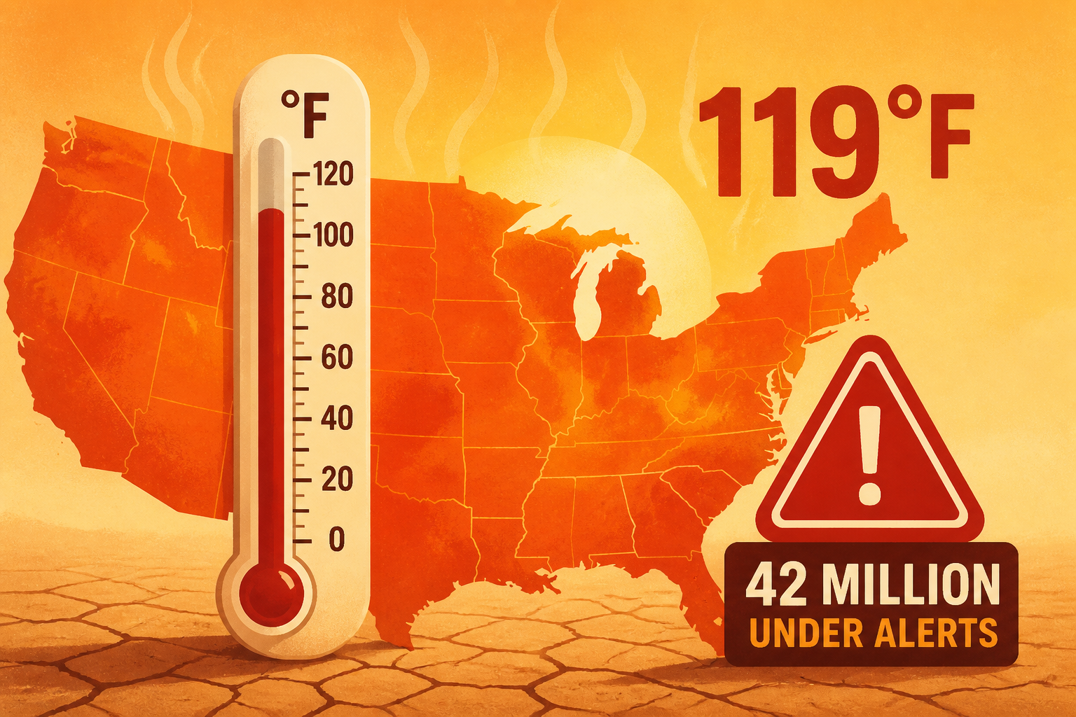 Heat wave scorches U.S. with 42 million under alerts as temperatures hit 119°F