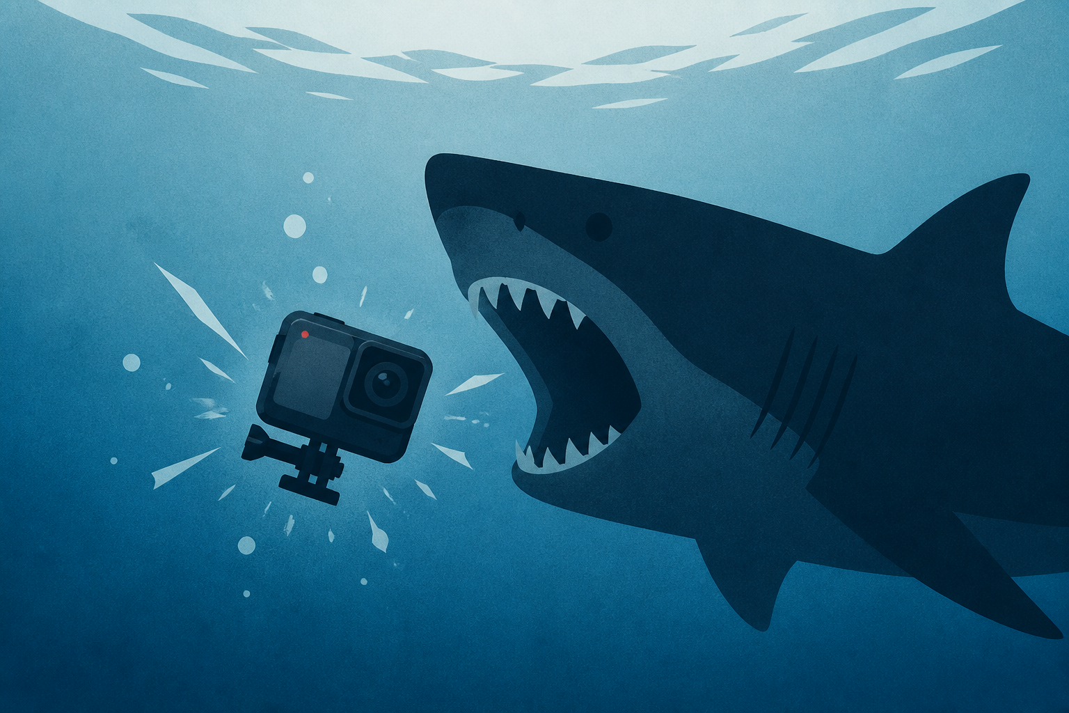 Man captures dramatic moment when shark attacked him