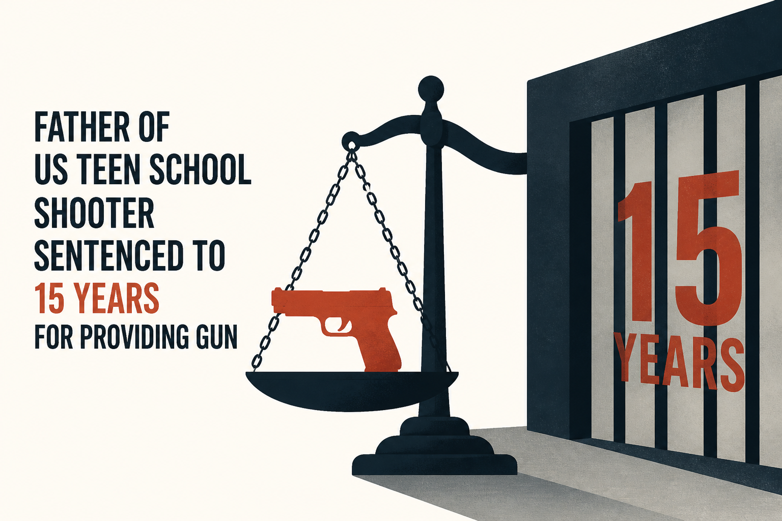 Father of US teen school shooter sentenced to 15 years for providing gun