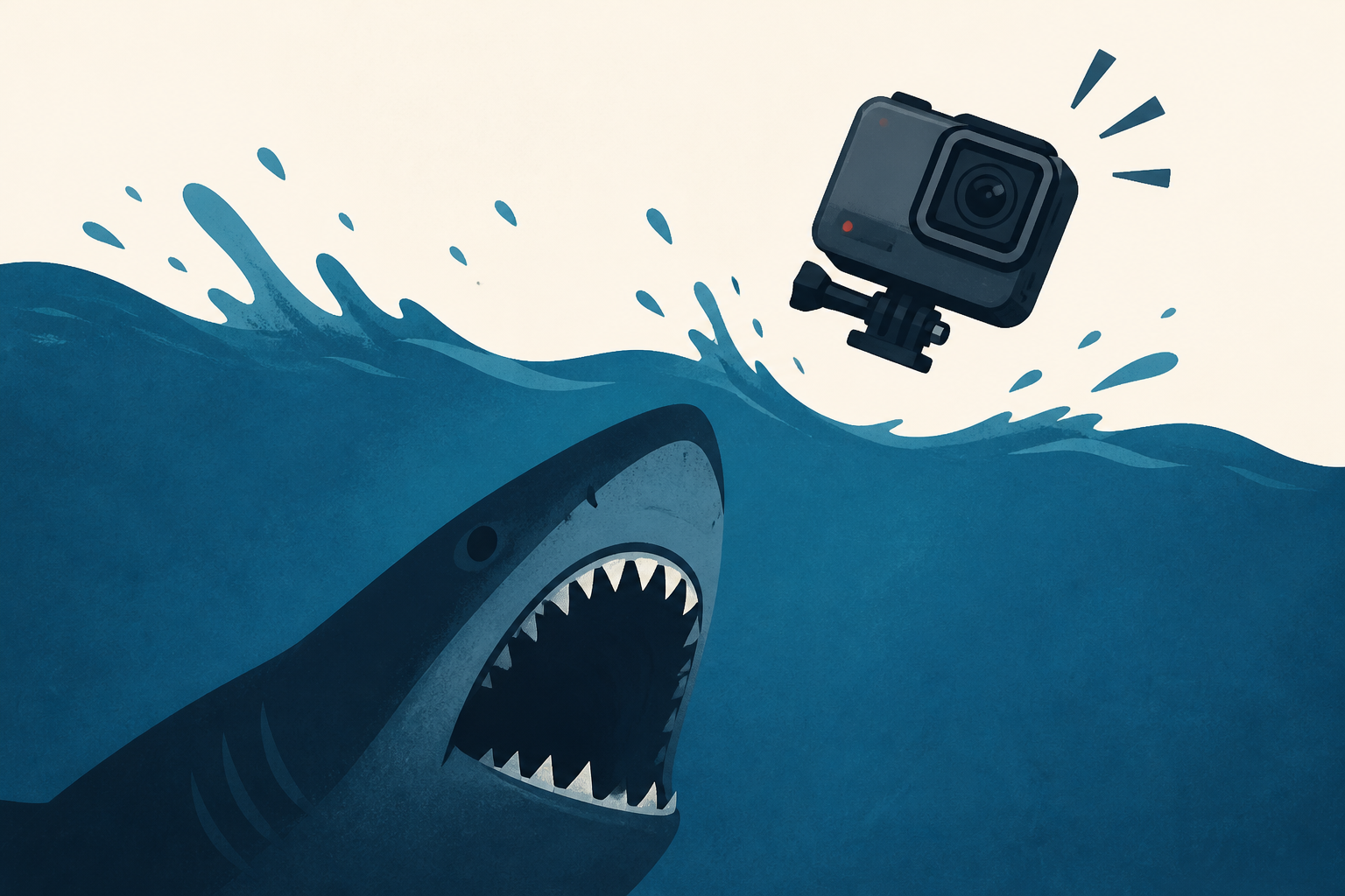 Man captures dramatic moment when shark attacked him
