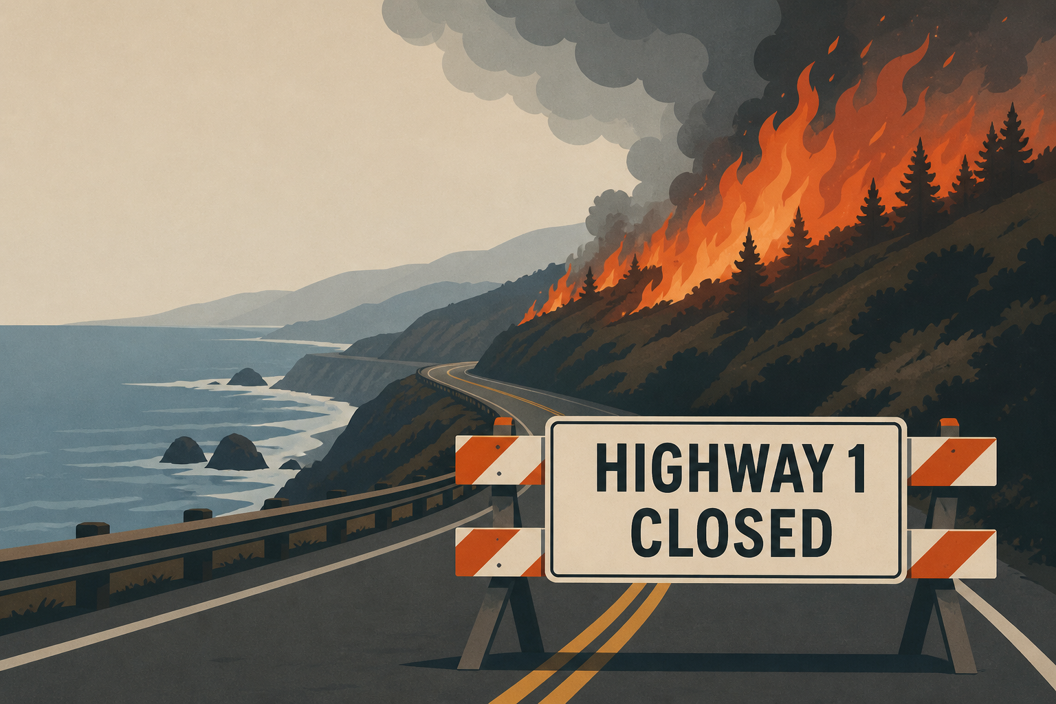 Woodside Fire burns on Sonoma Coast, closing stretch of Highway 1, forcing residents, campers to evacuate