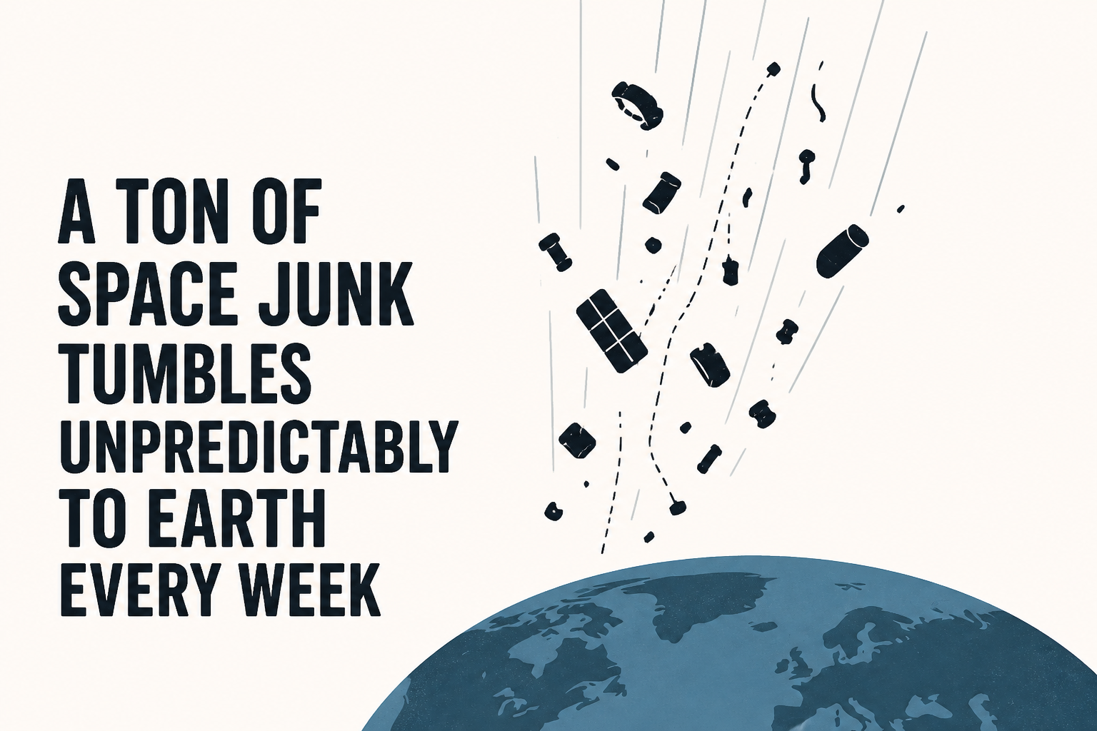 A Ton of Space Junk Tumbles Unpredictably to Earth Every Week