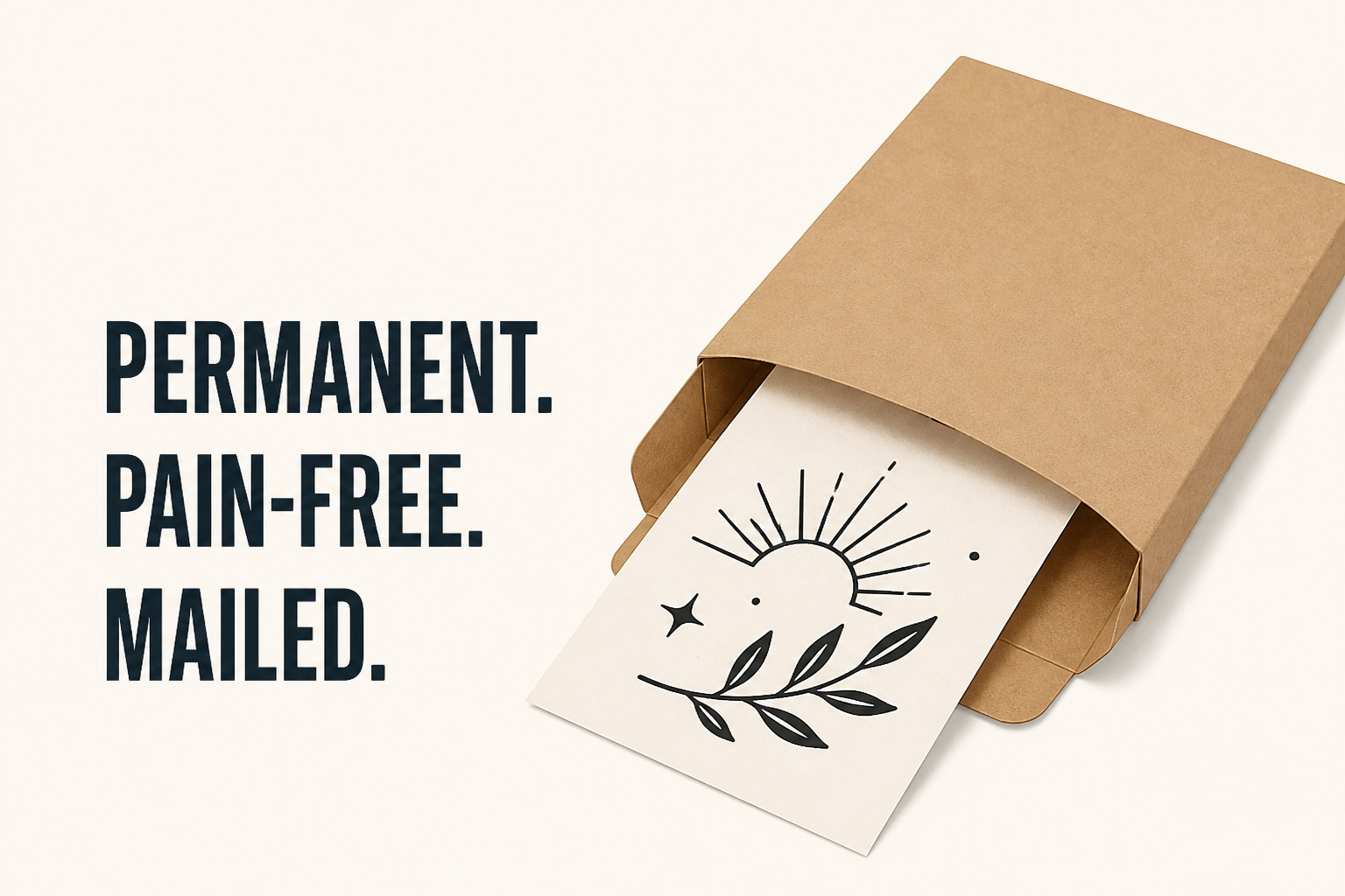 This tattoo is permanent, pain-free, and maybe delivered in the mail
