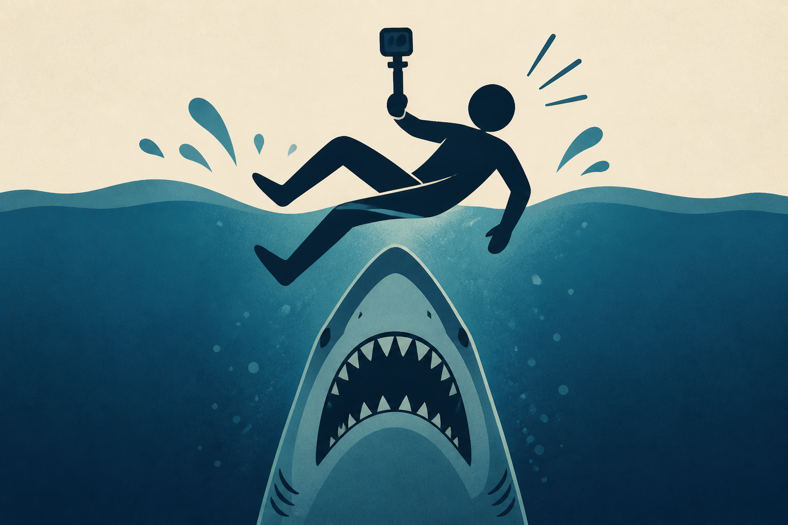 Man captures dramatic moment when shark attacked him
