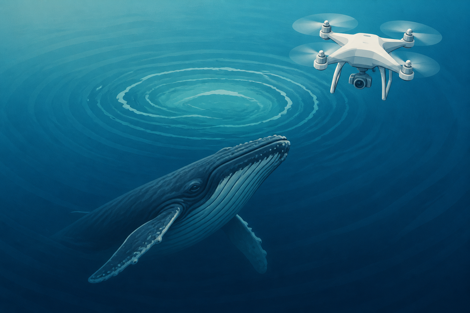 Drone pilot spots humpback whale acting strangely. What happens next is breathtaking