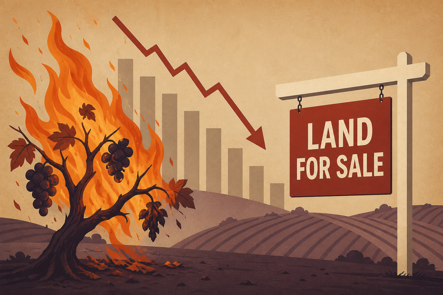 California winery CEO torches vineyards and sells off land as industry collapse continues