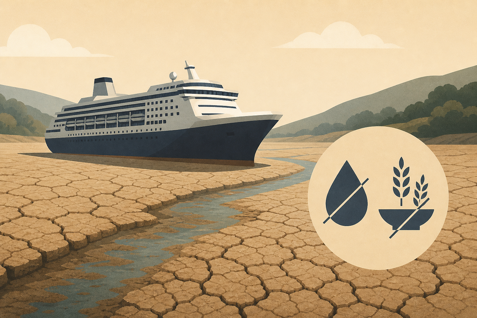 The Dry Danube: Europe's legendary river got so low that a cruise ship ran out of food and water