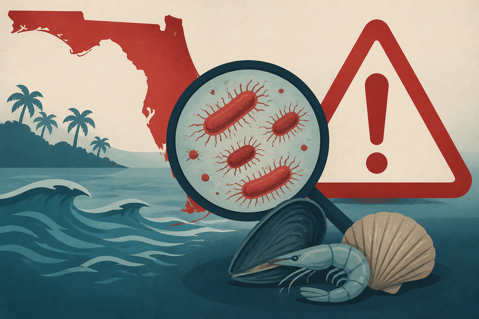1 dead and 12 infected by ‘flesh-eating bacteria’ that invade waters and seafood along Florida’s coast