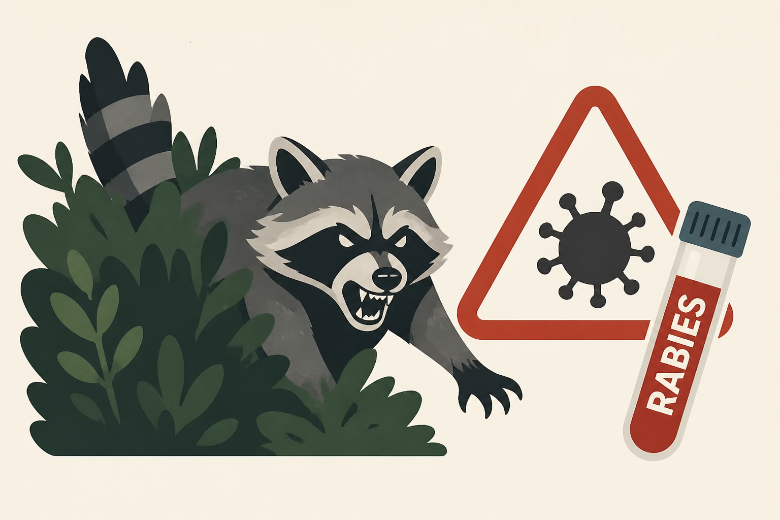 A raccoon charged from the shrubs at a New Jersey home, bit a man, and tested positive for rabies