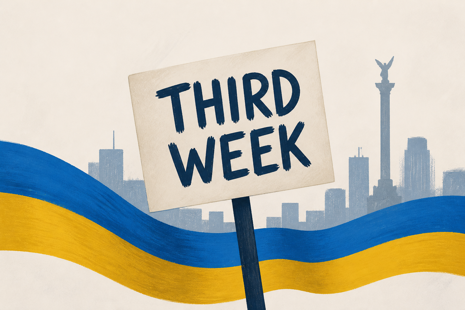 Thousands of Ukrainians gather for a march in downtown Kyiv, as protests enter 3rd week