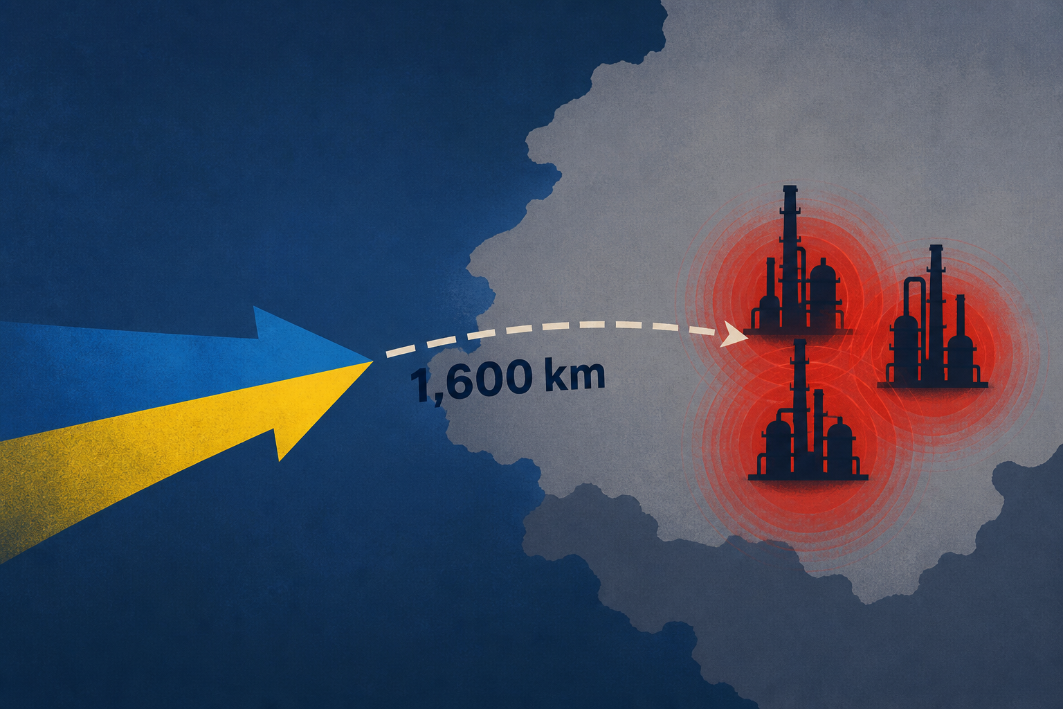 Ukraine Reaches 1,600 km Into Russia to Strike Three Major Oil Refineries