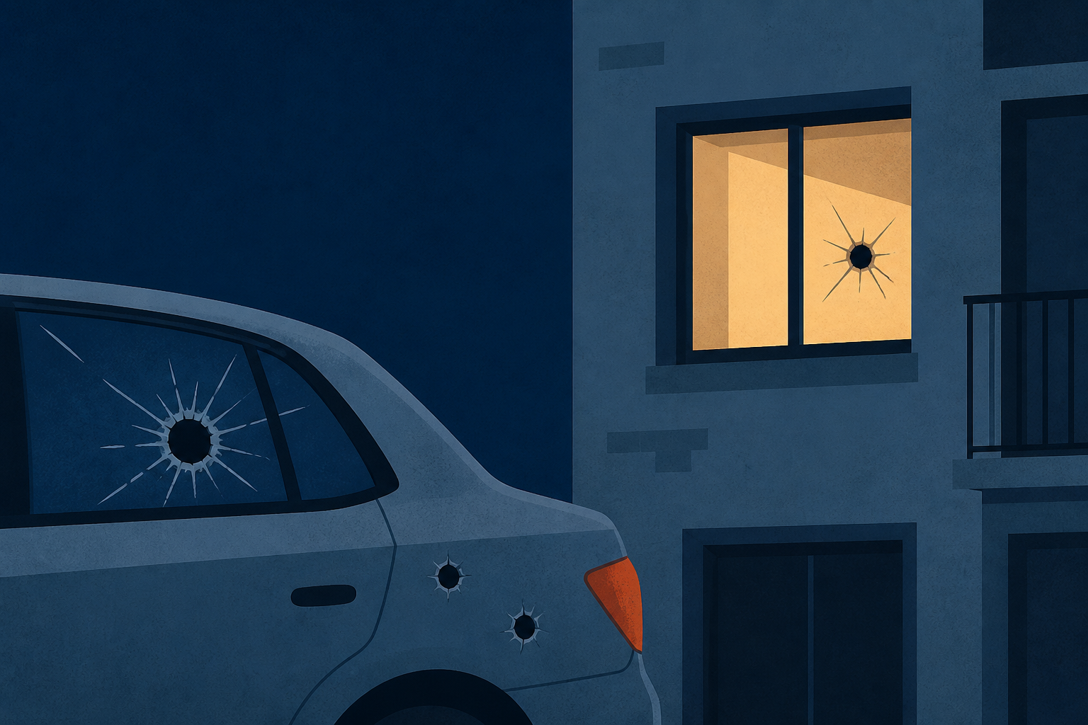 Vehicles and apartments hit by gunfire Friday night