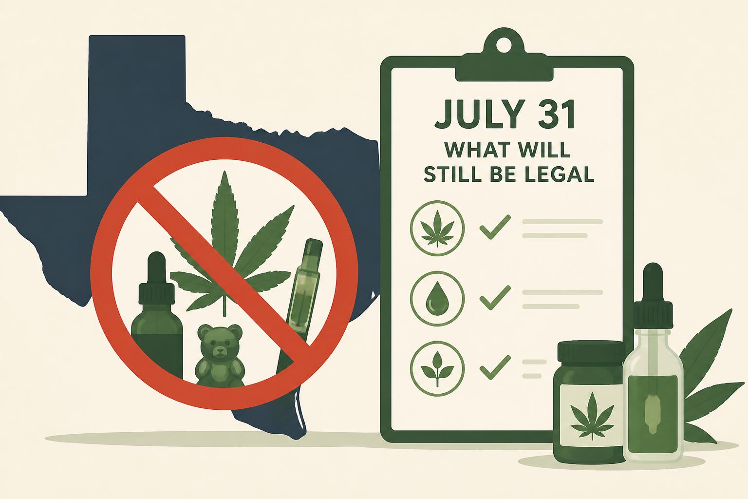 Texas is banning several THC products. Find out what will still be legal on July 31.