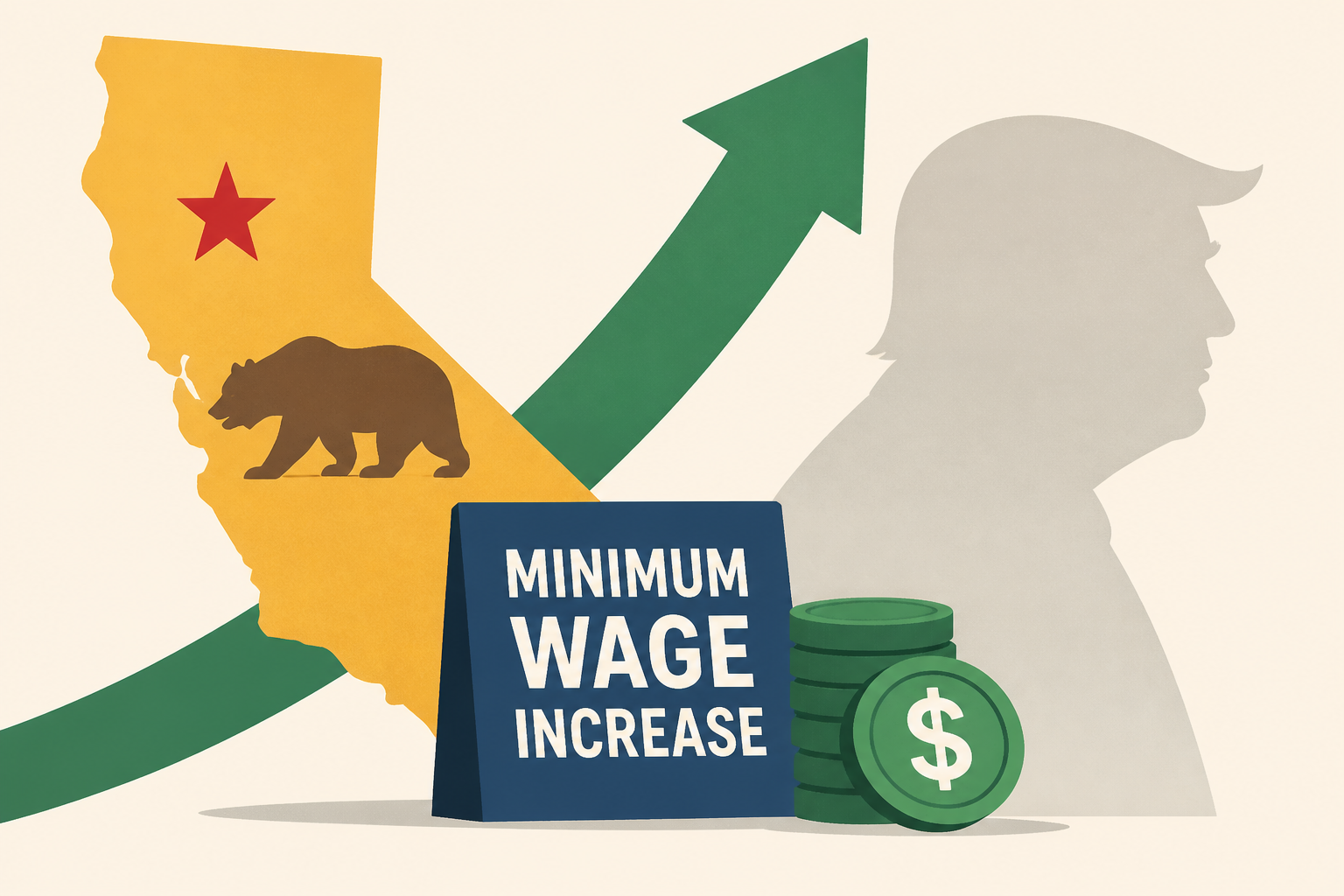 California announces minimum wage increase as governor taunts Trump