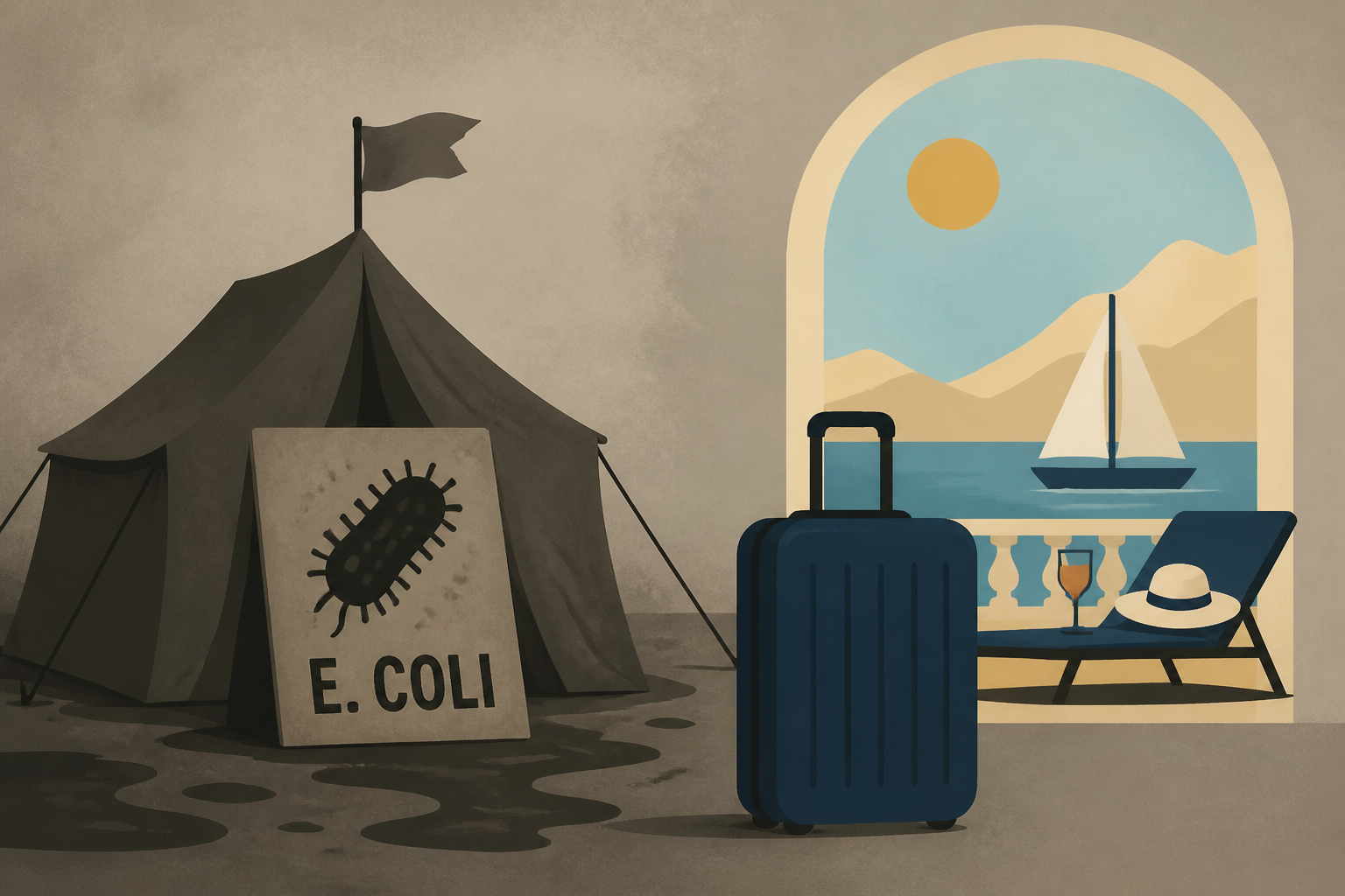 Vomit apocalypse camp now hit with E. coli - exiled kids have nowhere to go, as rich parents holiday in Europe