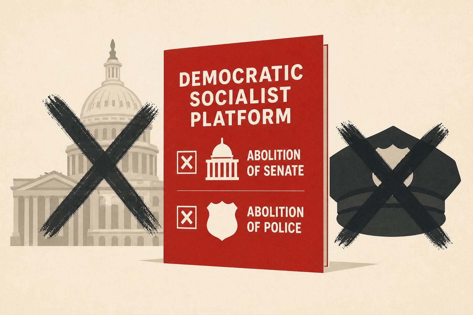 Democratic socialist platform includes abolition of Senate, police