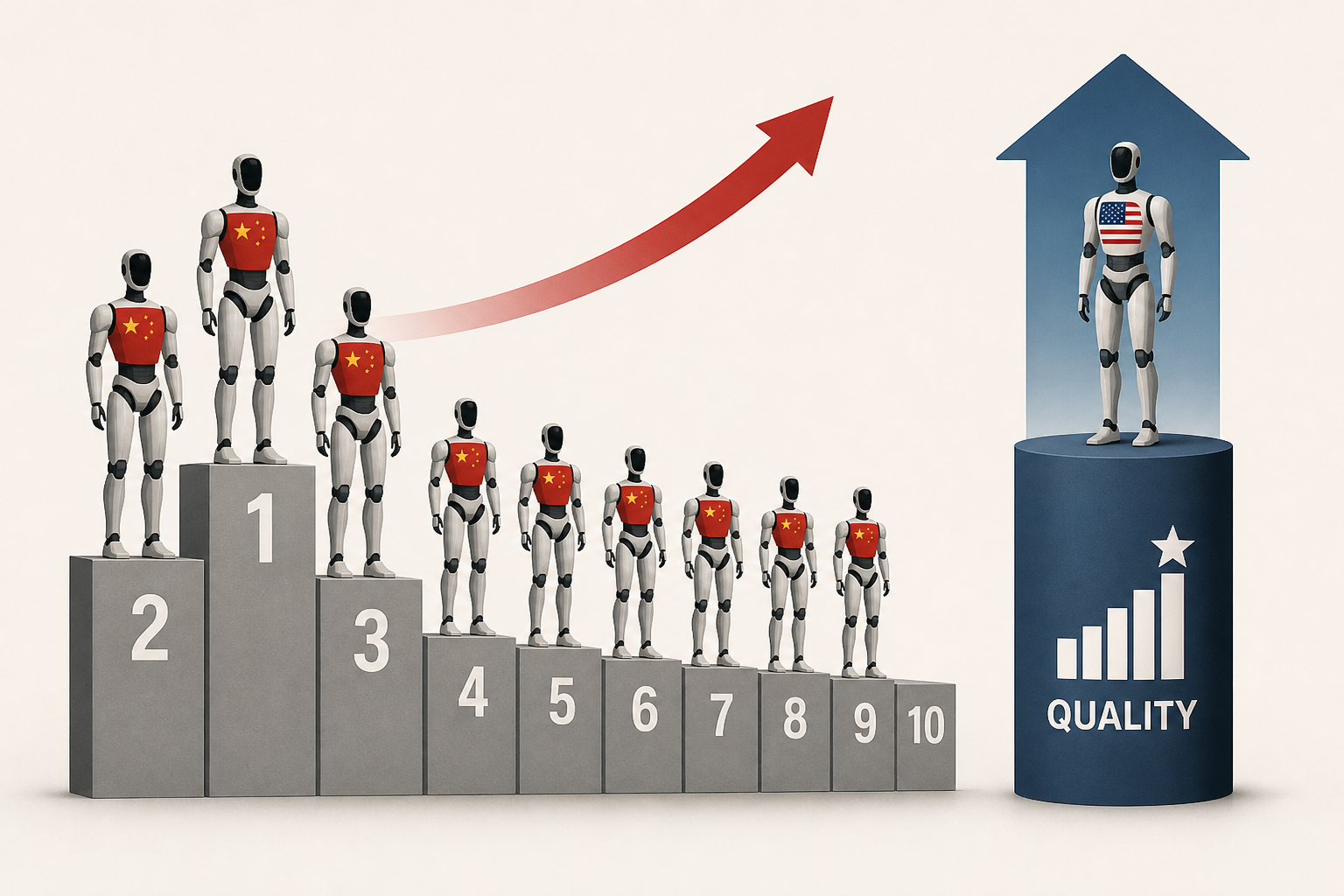 China holds six of top 10 humanoid robot spots; US leads in quality