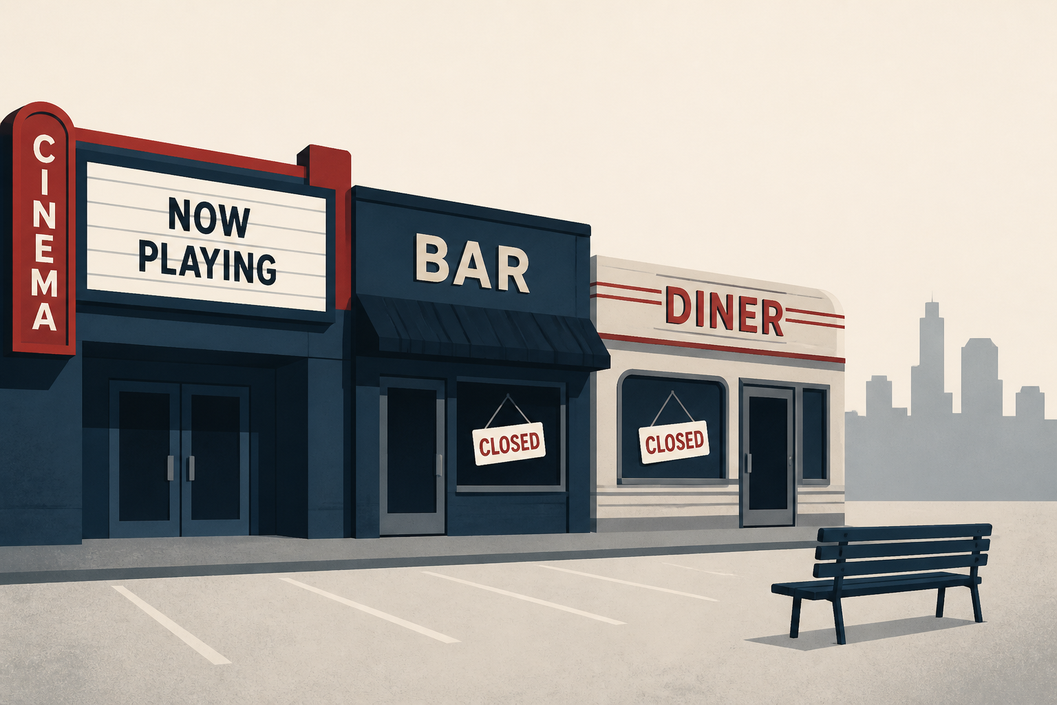 America is running out of places to hang out as movie theaters, bars and diners drop to all-time low