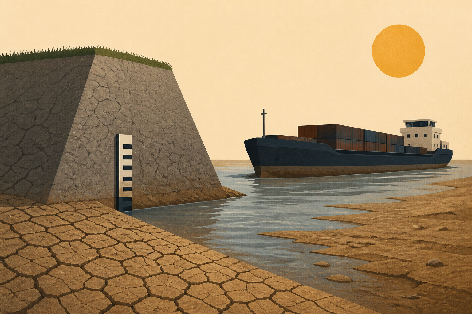 European drought puts Dutch dikes and German cargo ships at risk