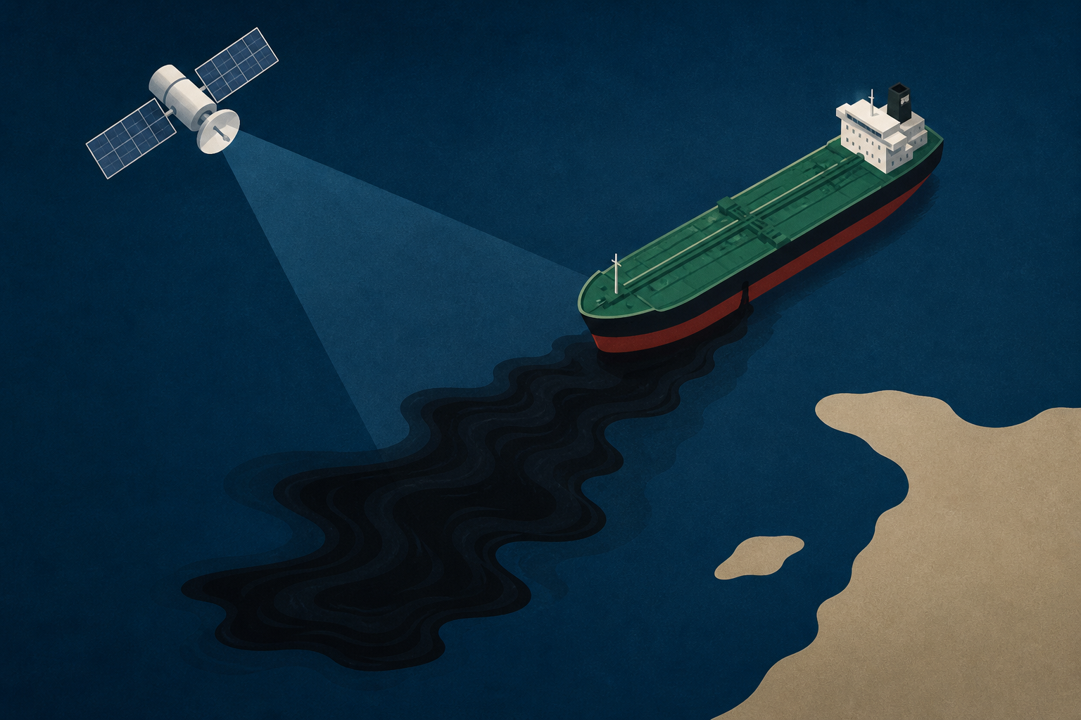 Satellite images reveal oil leaking from a sanctioned tanker near Oman