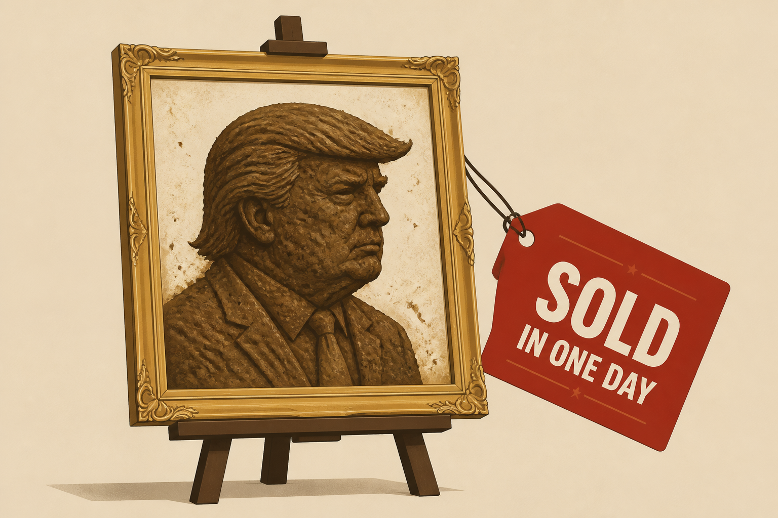 Artist’s ‘Don of Dung’ Trump Portrait Sells in One Day