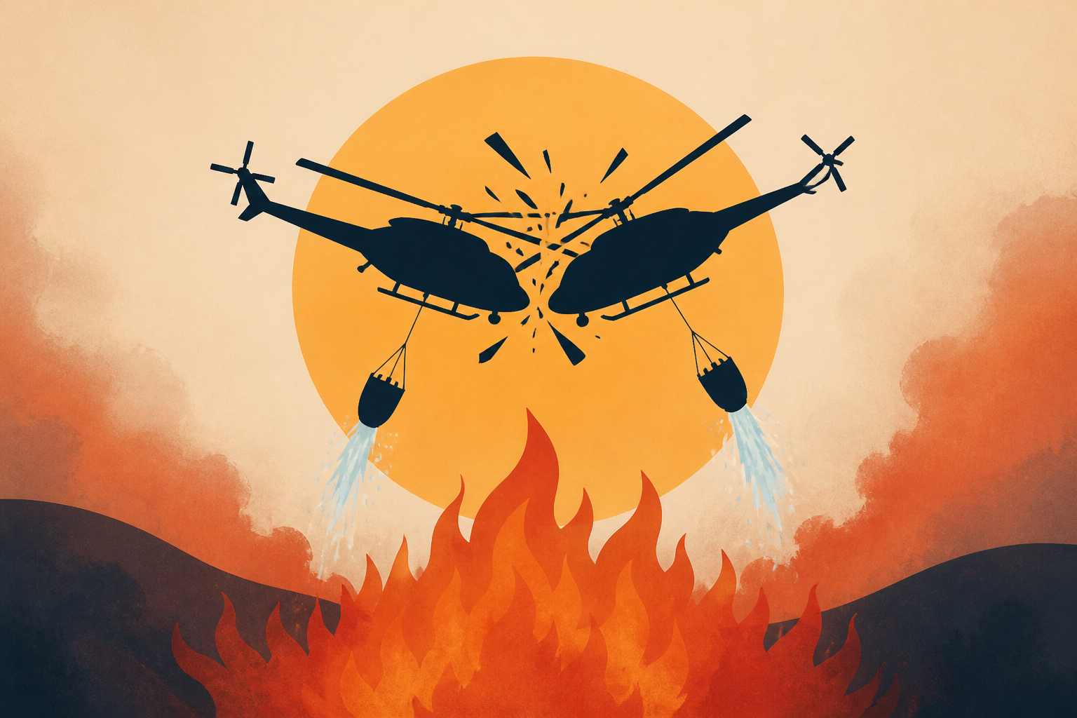 Europe's wildfires update: two helicopters collide while battling fire in Greece