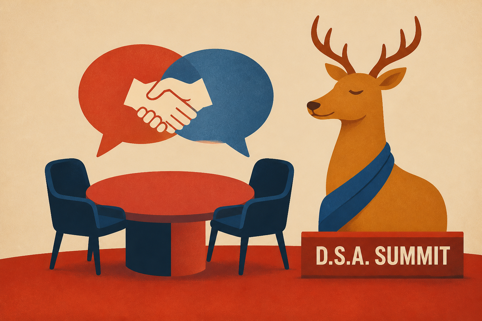 ‘Comradely’ Talks and a ‘Deer Leader’ Mascot: Scenes From the D.S.A. Summit