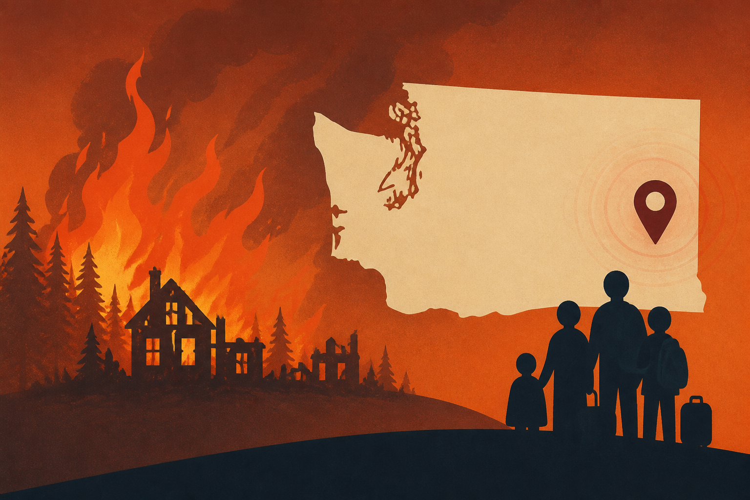 Fires in Spokane, Washington, burn 600 structures, force 60,000 evacuations