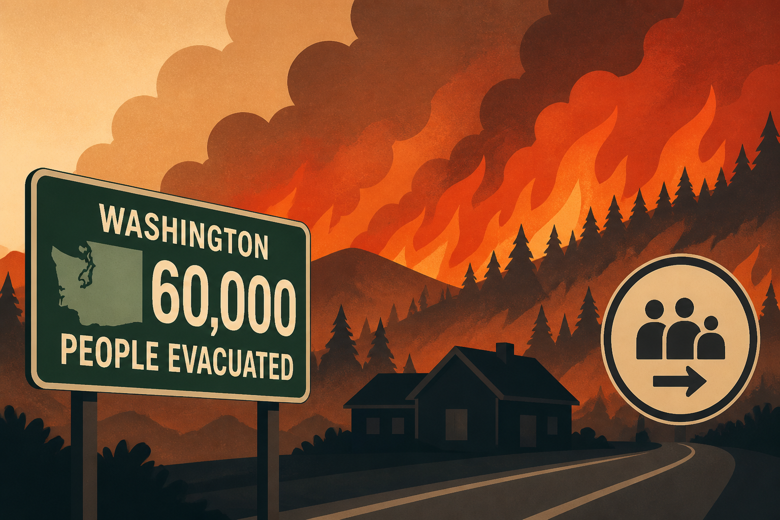 Washington state wildfires cause 60,000 people to evacuate homes