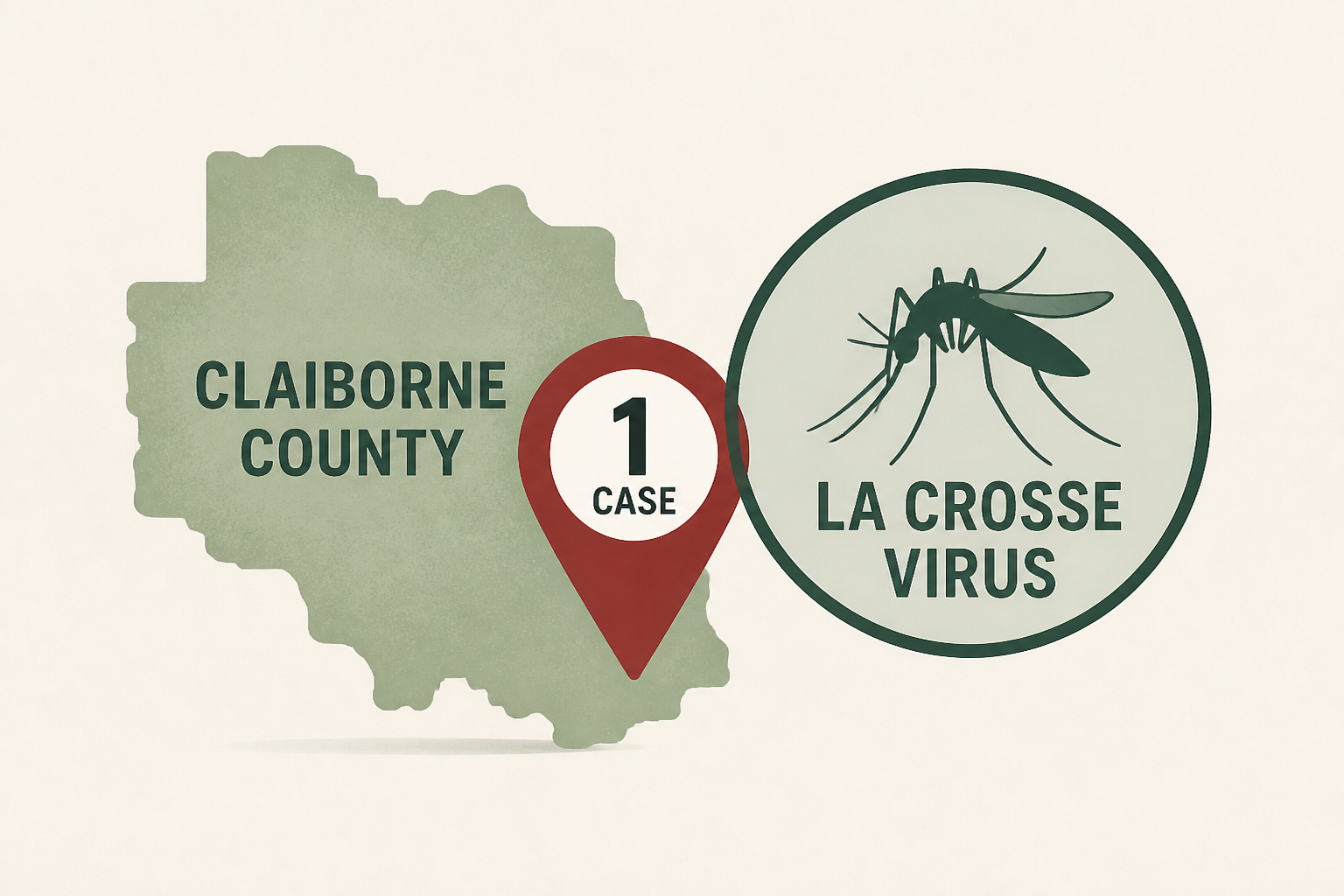 One case of La Crosse virus reported in Claiborne County in 2026